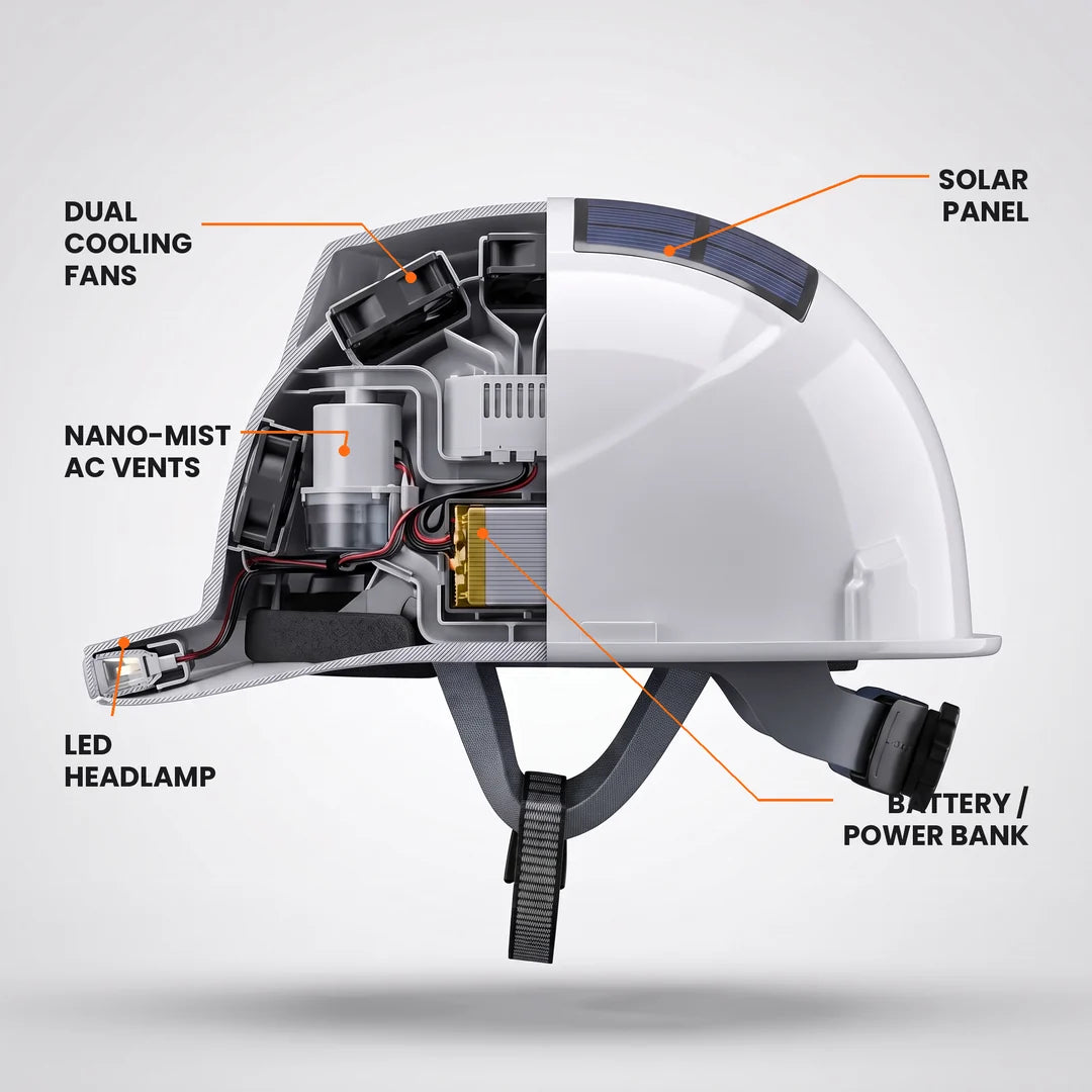 Ultimate Solar Cooling Safety Helmet for Outdoor Workers