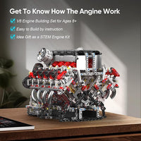 Motorized V8 Engine Building Kit (2718 PCS)