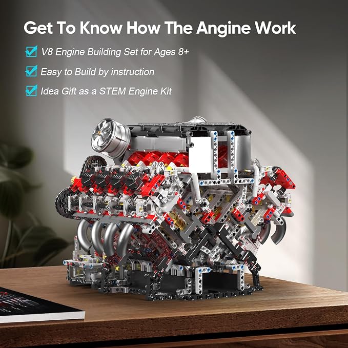Motorized V8 Engine Building Kit (2718 PCS)