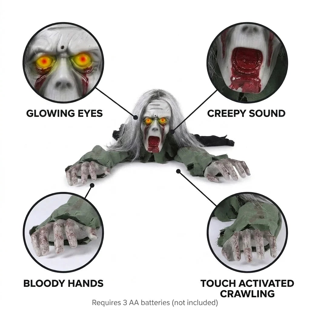 Krushop™ Life-Size 106cm Crawling Zombie Halloween Decor