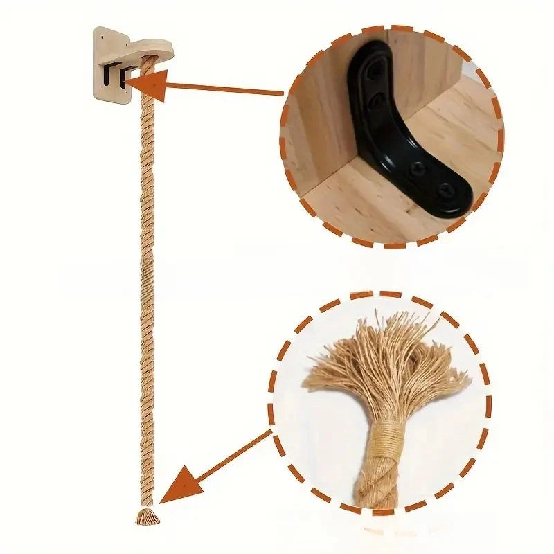 Krushop™ Wall-Mounted Cat Climbing Rope Tower