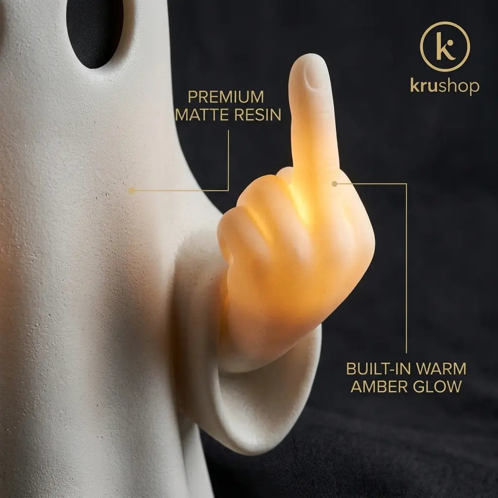 Halloween Ghost Middle Finger Glow Night Light
