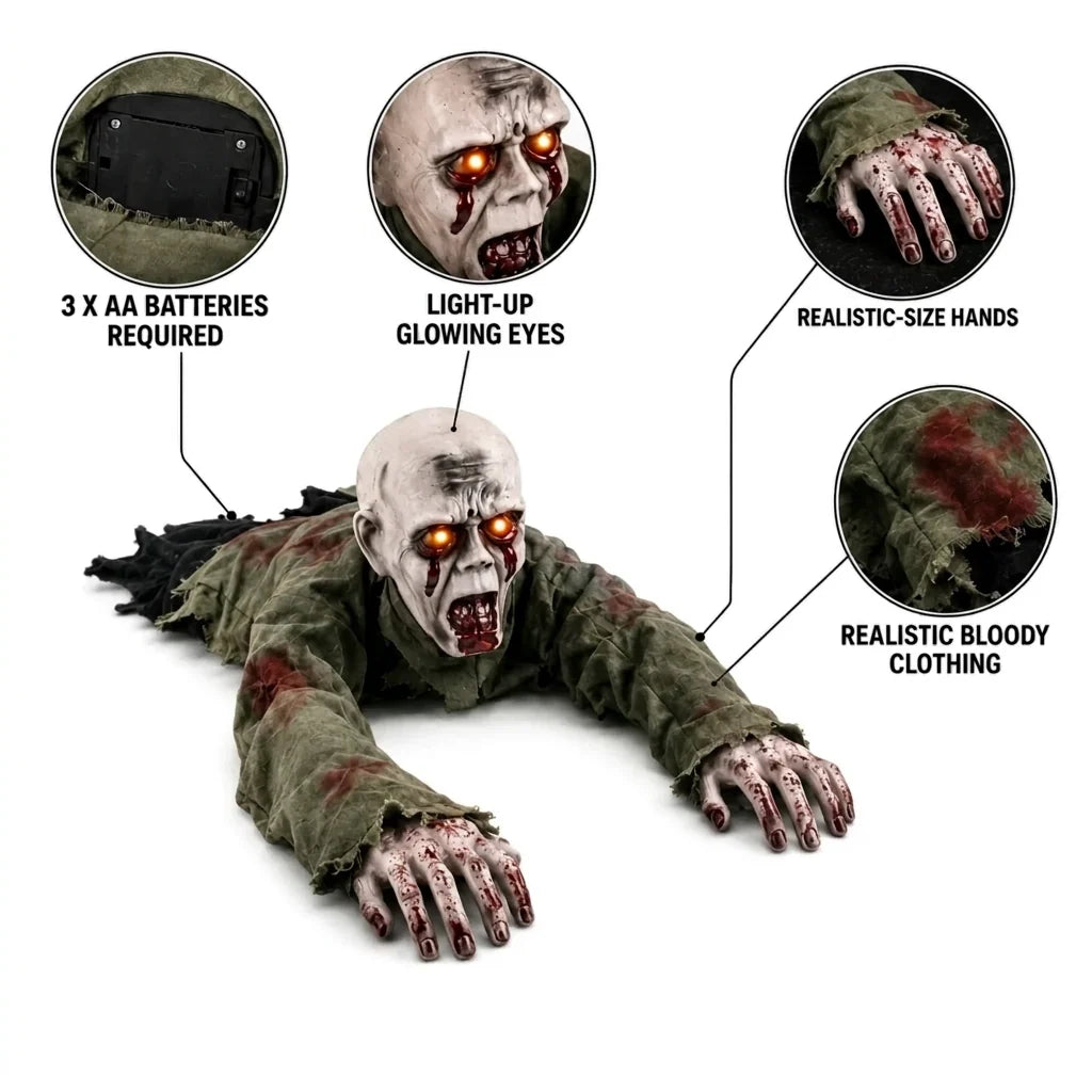 Krushop™ Life-Size 106cm Crawling Zombie Halloween Decor