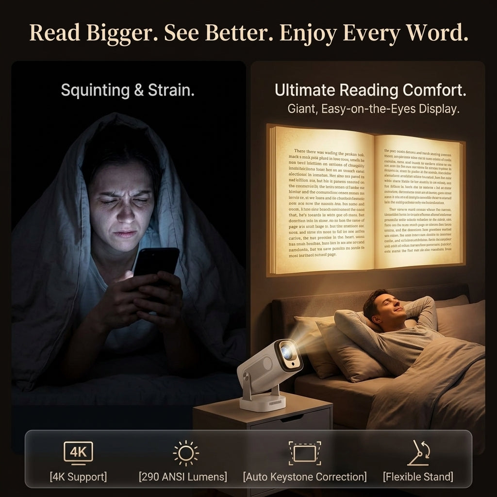 KruStory™ Immersive Bedtime Reading Projector | Turn Your Wall Into a Book & Hands-Free Bedside Storytelling