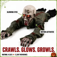 Krushop™ Life-Size 106cm Crawling Zombie Halloween Decor