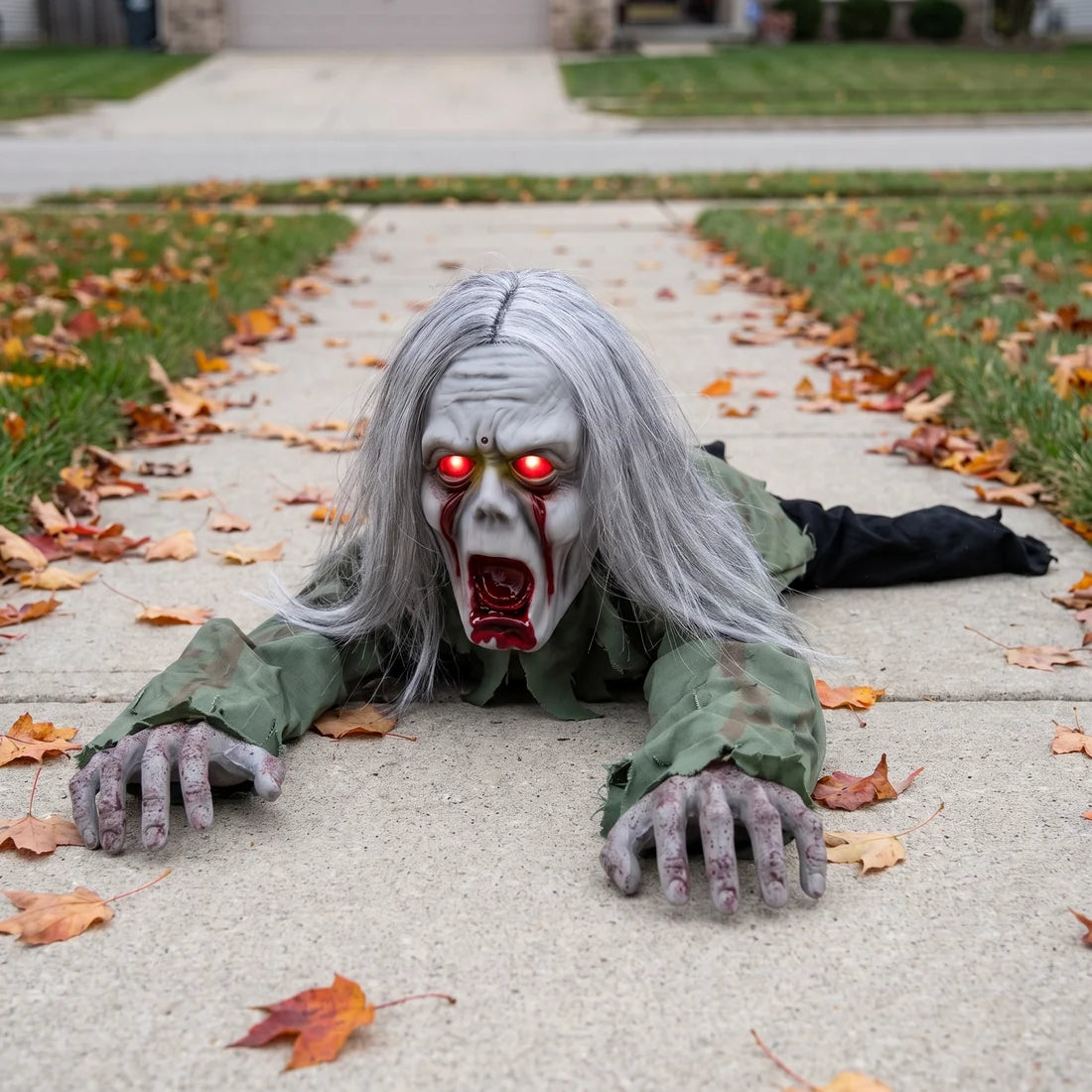 Krushop™ Life-Size 106cm Crawling Zombie Halloween Decor